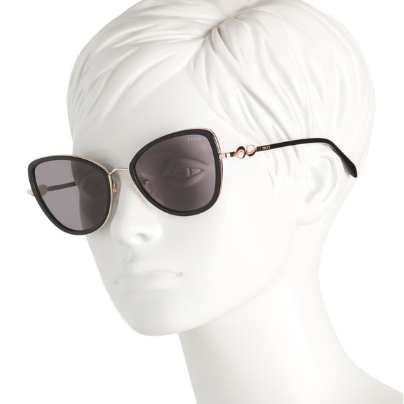 EMILIO PUCCI Black 57mm Cat Eye Sunglasses - Picture 2 of 3